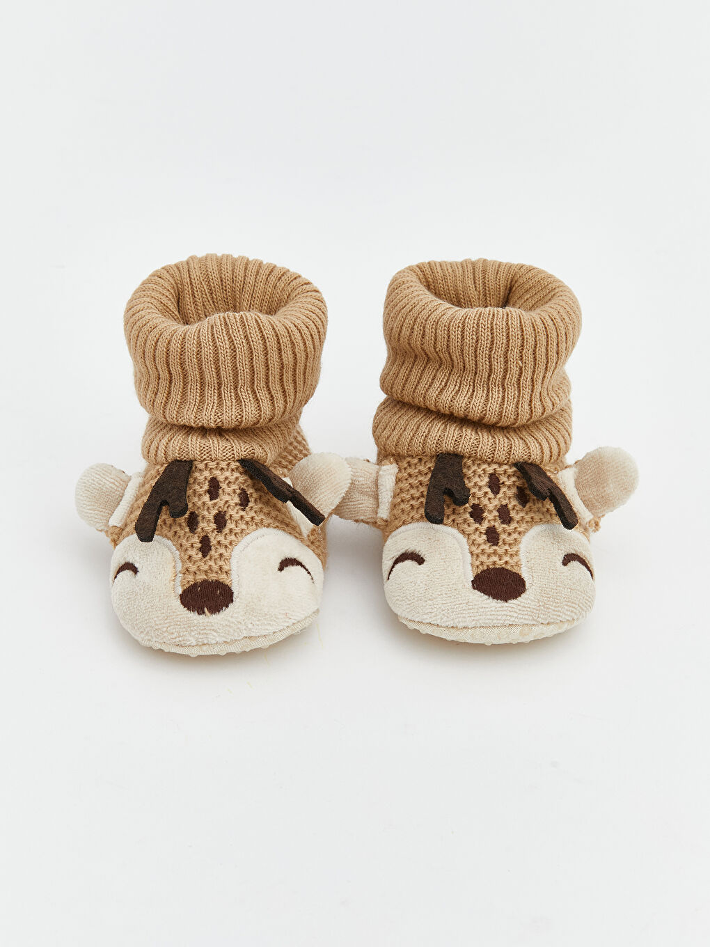 Kahverengi Geyik Figürlü Erkek Bebek Çoraplı Ev Ayakkabısı-2