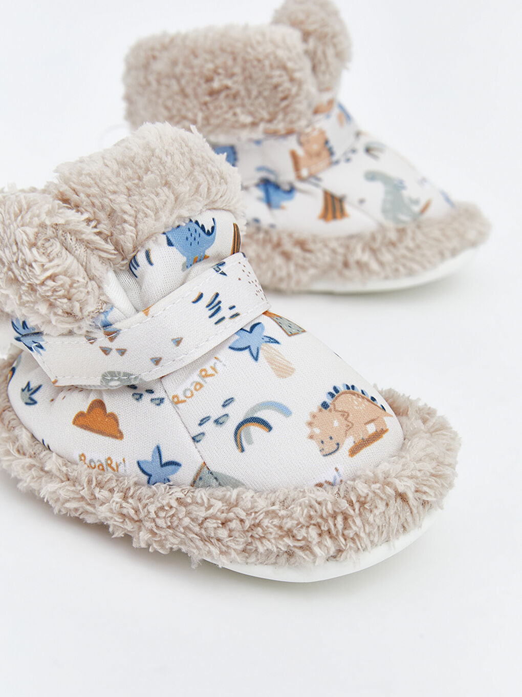 Bej Pelüş Erkek Bebek Panduf-2