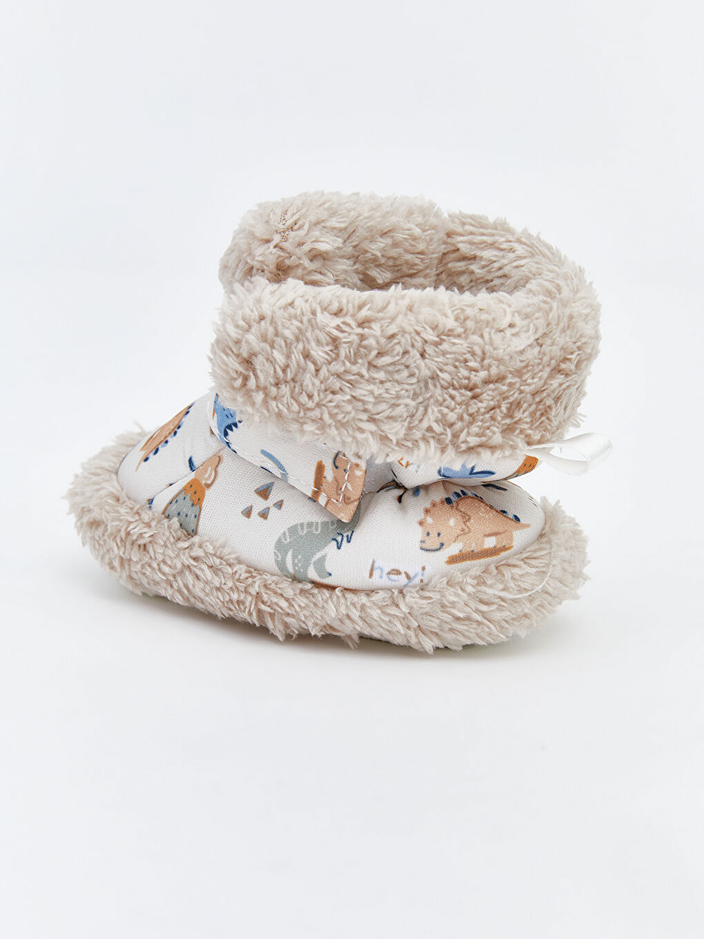 Bej Pelüş Erkek Bebek Panduf-4