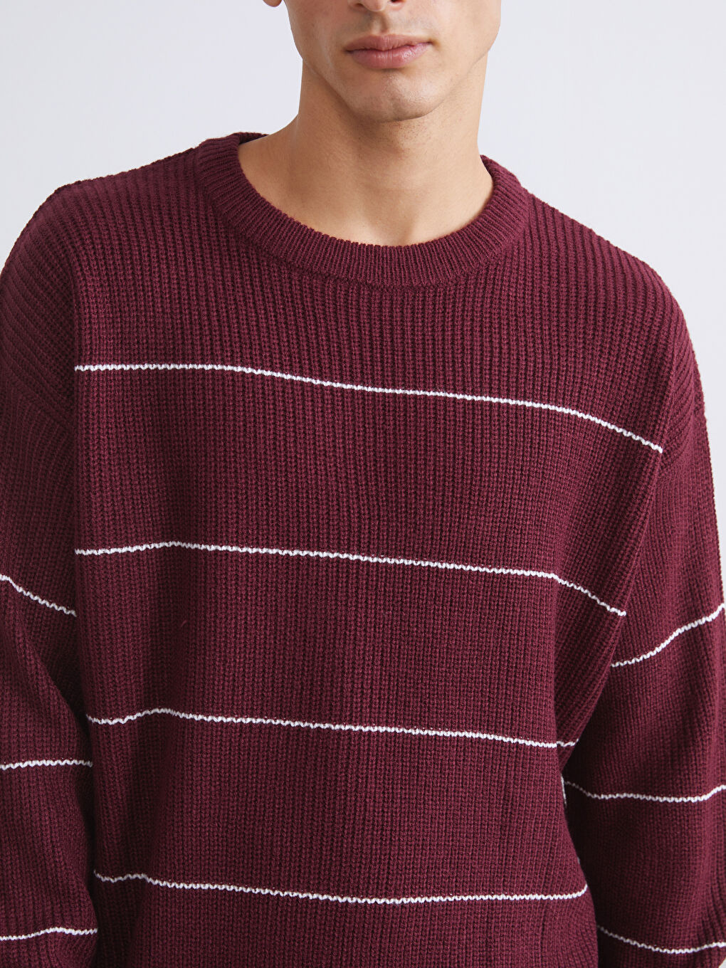 Crew Neck Striped Men's Knitwear Sweater-2