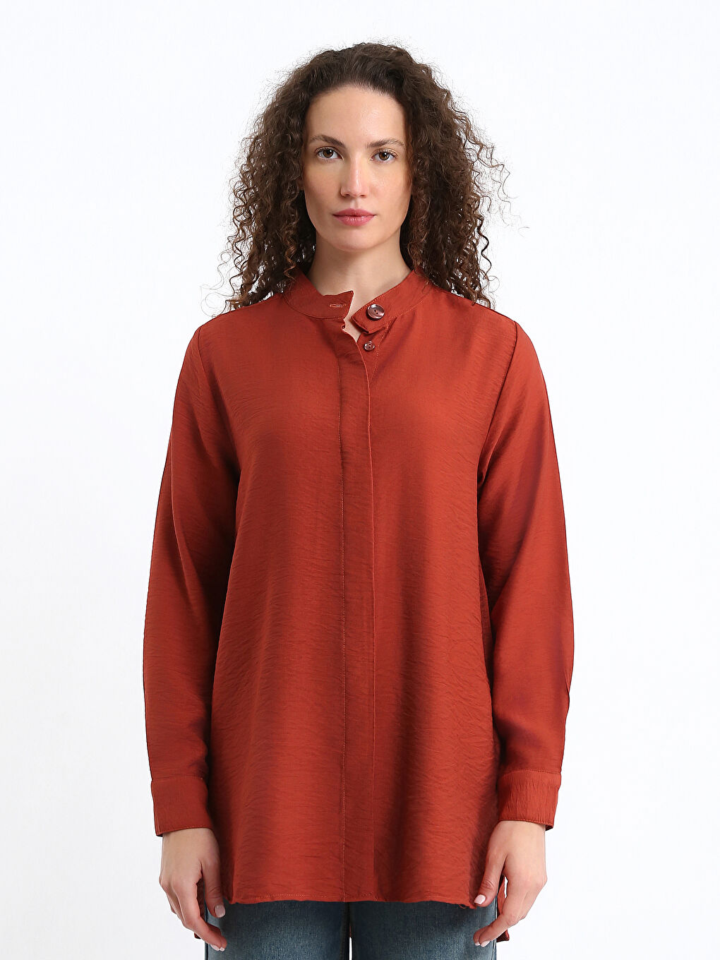 Tunique Chemise Col Mao pour Femmes