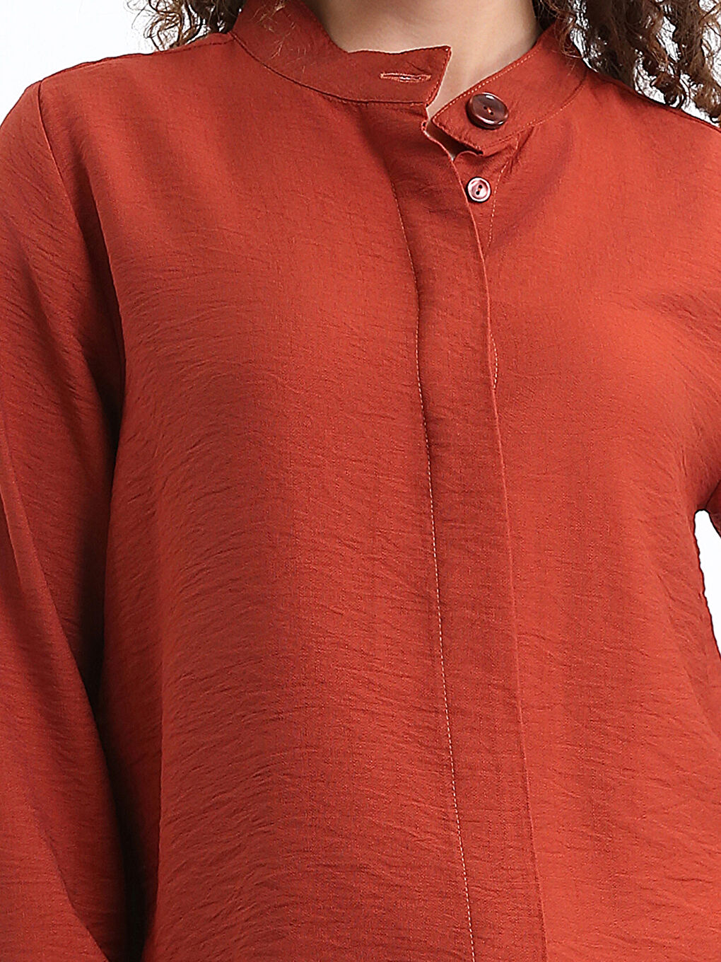 Tunique Chemise Col Mao pour Femmes-2