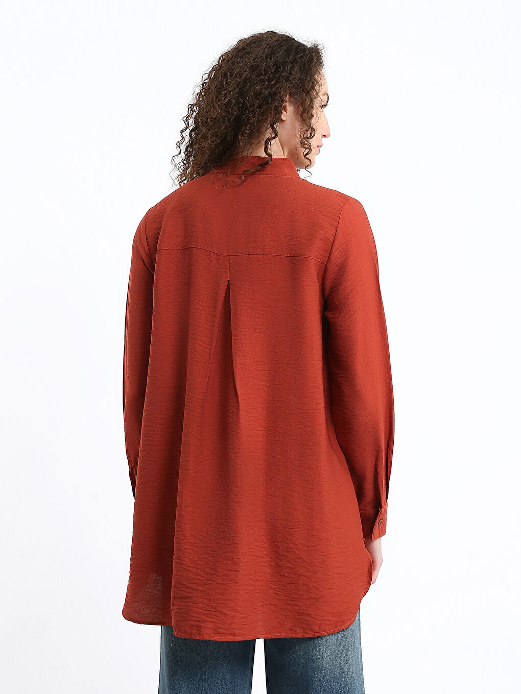 Tunique Chemise Col Mao pour Femmes-4