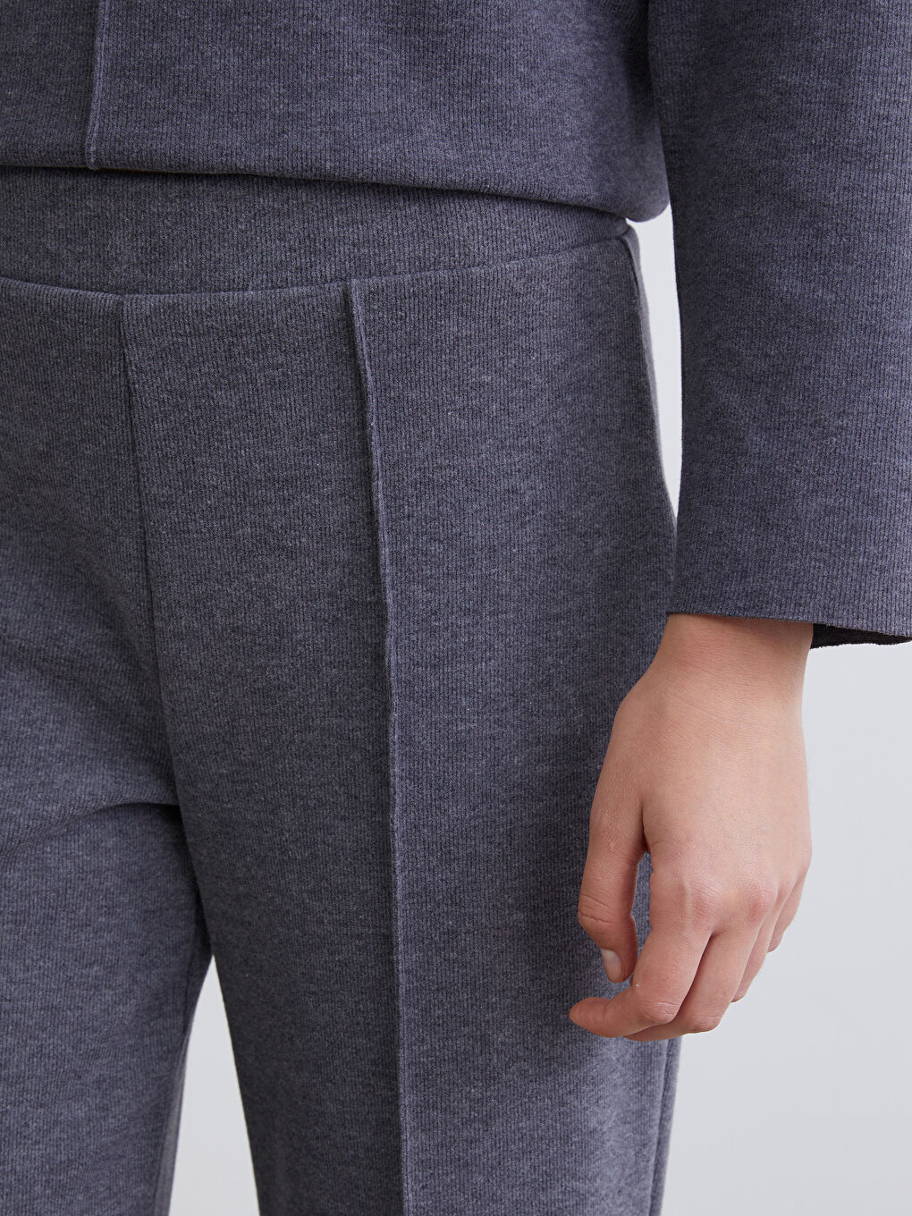 Elasticated Waist Women's Knitwear Trousers-2