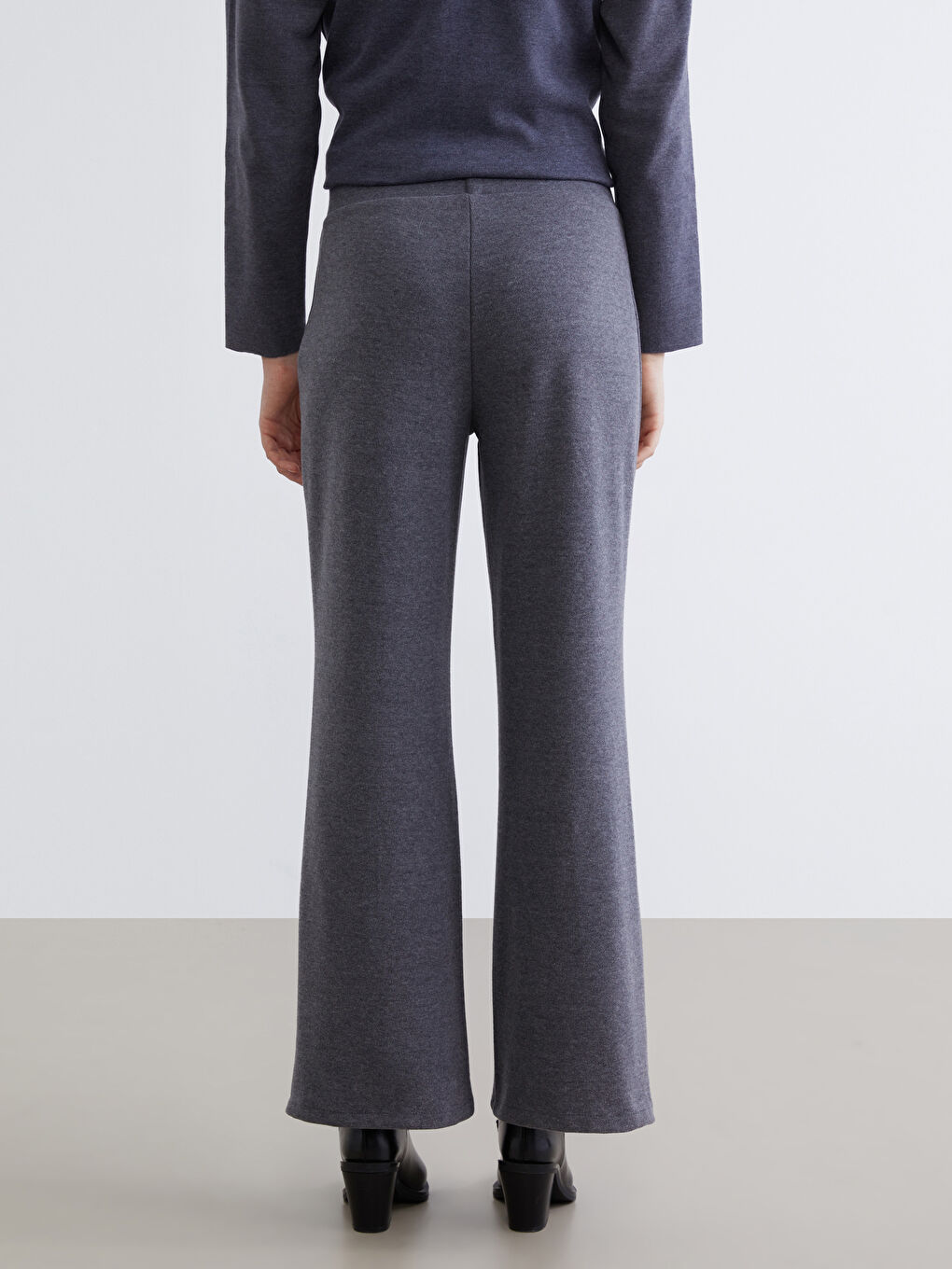 Elasticated Waist Women's Knitwear Trousers-3