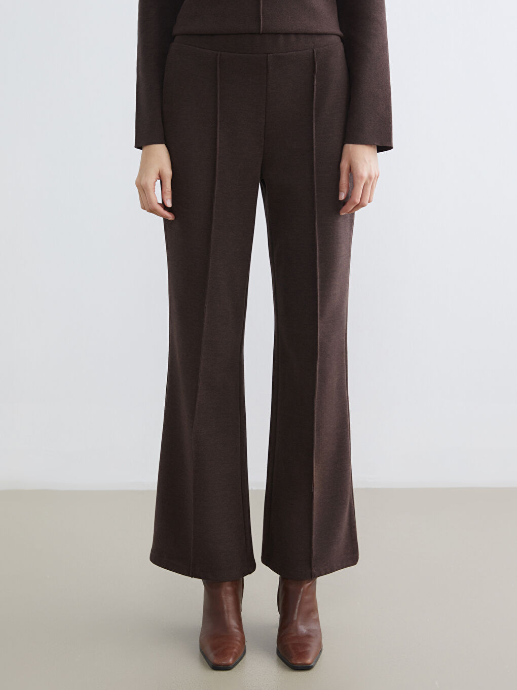 Elasticated Waist Women's Knitwear Trousers-1