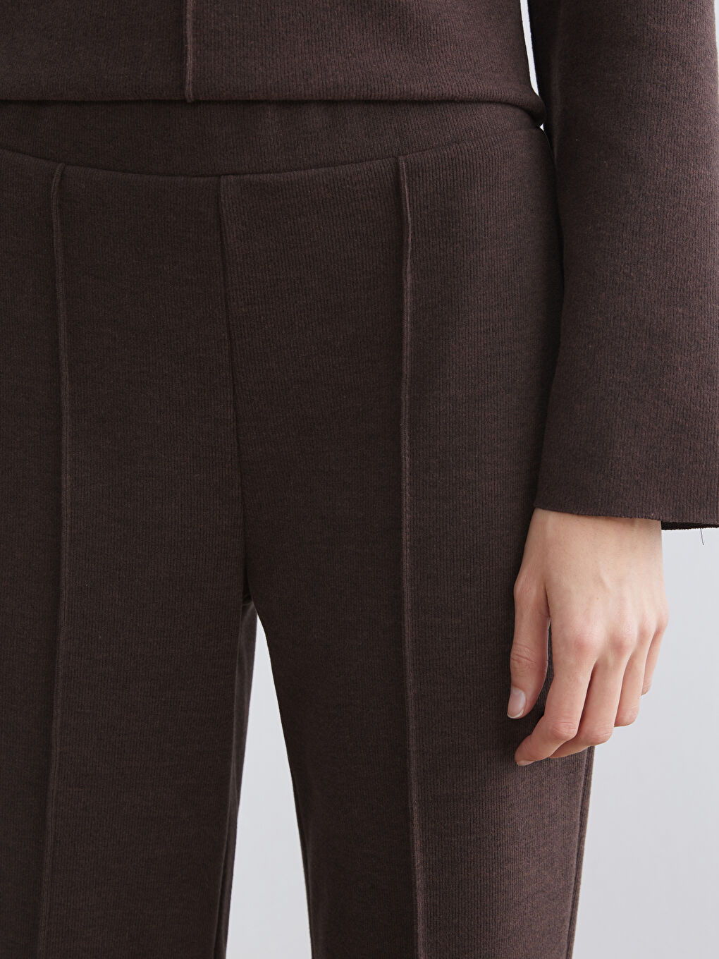 Elasticated Waist Women's Knitwear Trousers-2