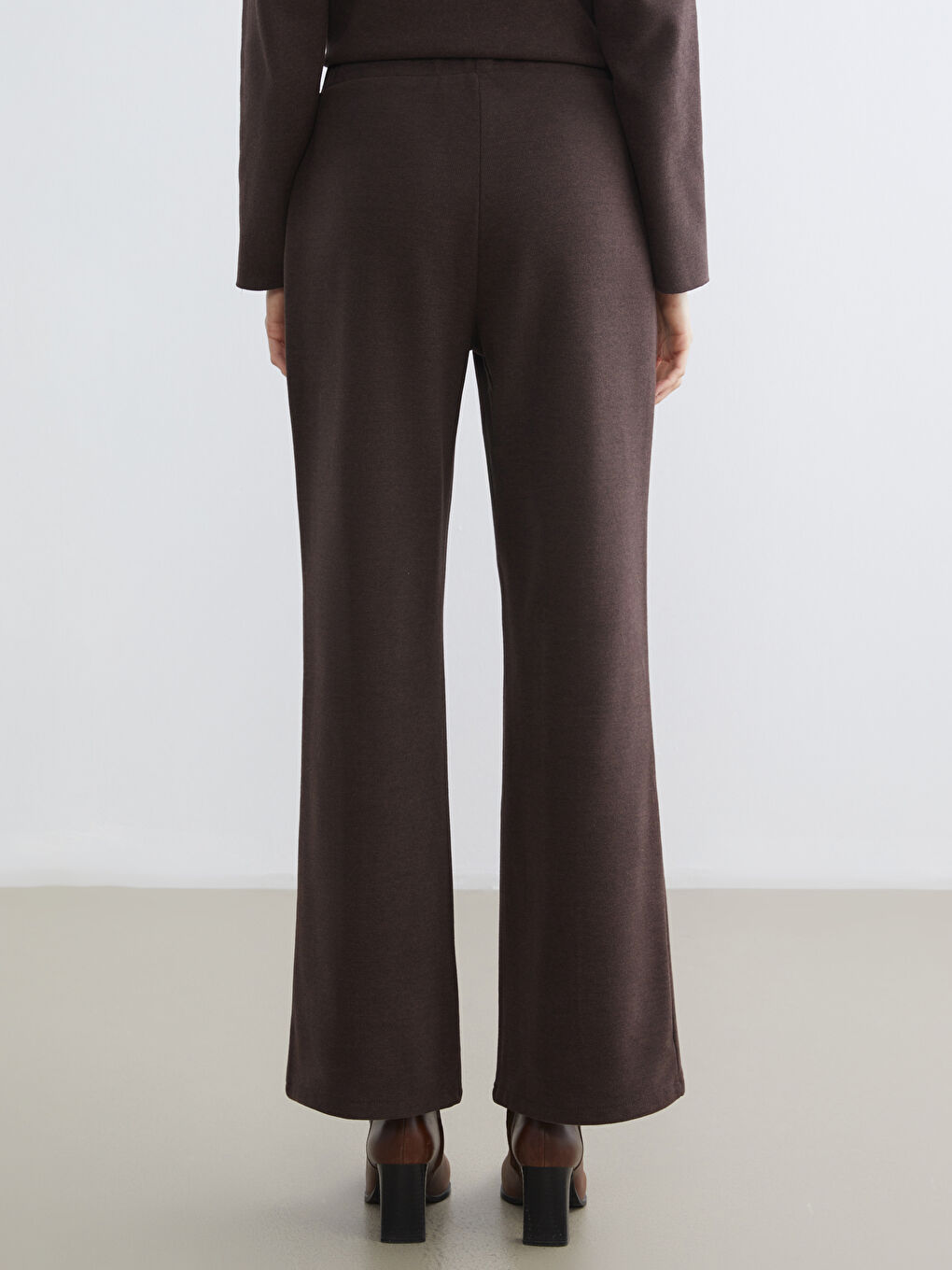 Elasticated Waist Women's Knitwear Trousers-3