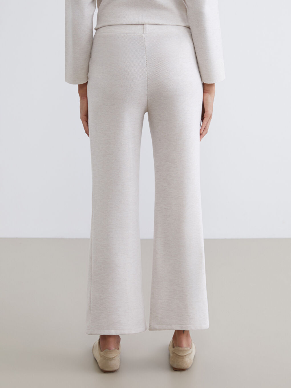 Elasticated Waist Women's Knitwear Trousers-3