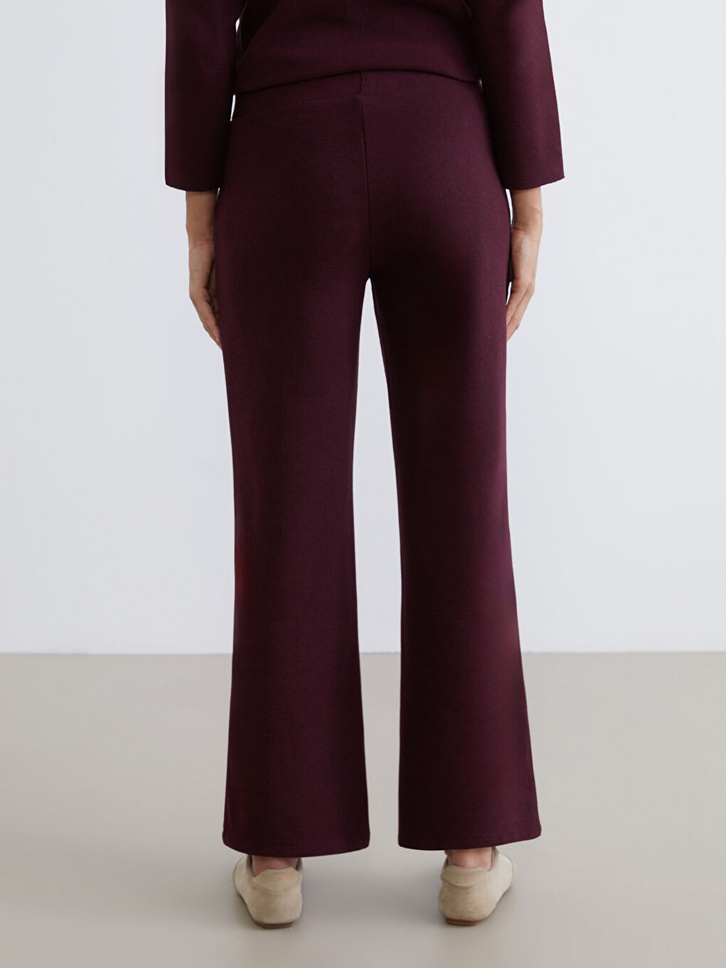 Elasticated Waist Women's Knitwear Trousers-3