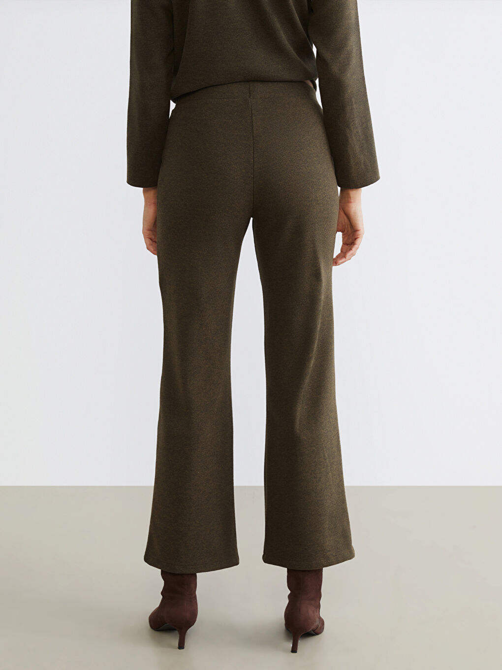 Elasticated Waist Women's Knitwear Trousers-3