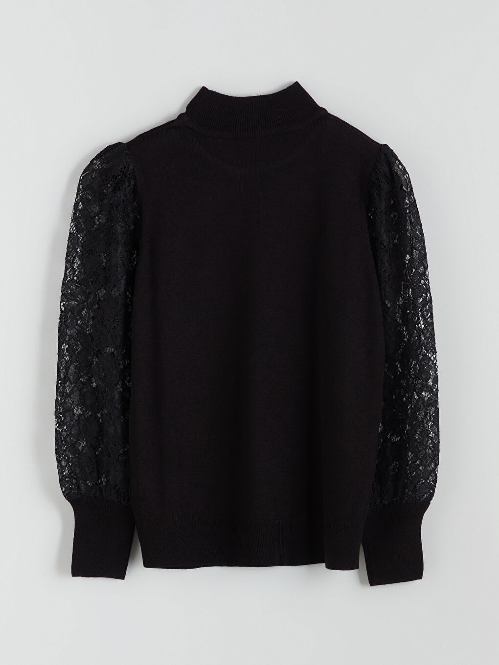 Half Turtleneck Lace Detailed Women's Knitwear Sweater-5