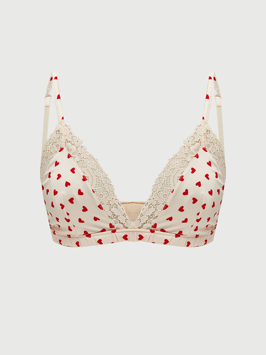 Pembe Balensiz Dolgusuz Baskılı Saten Fantezi Bralet