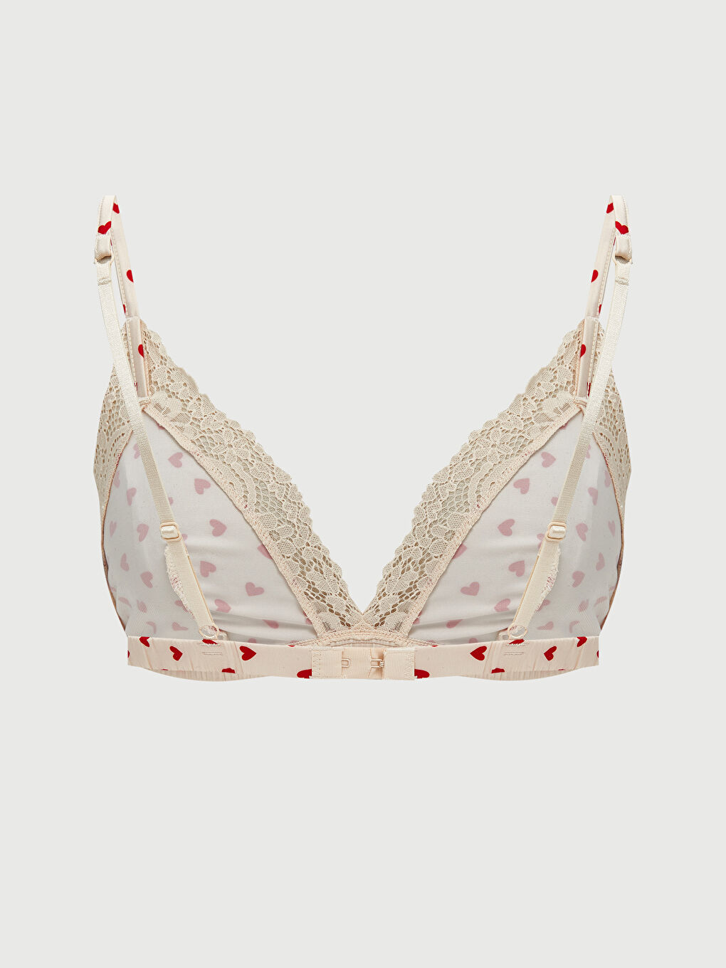 Pembe Balensiz Dolgusuz Baskılı Saten Fantezi Bralet-1