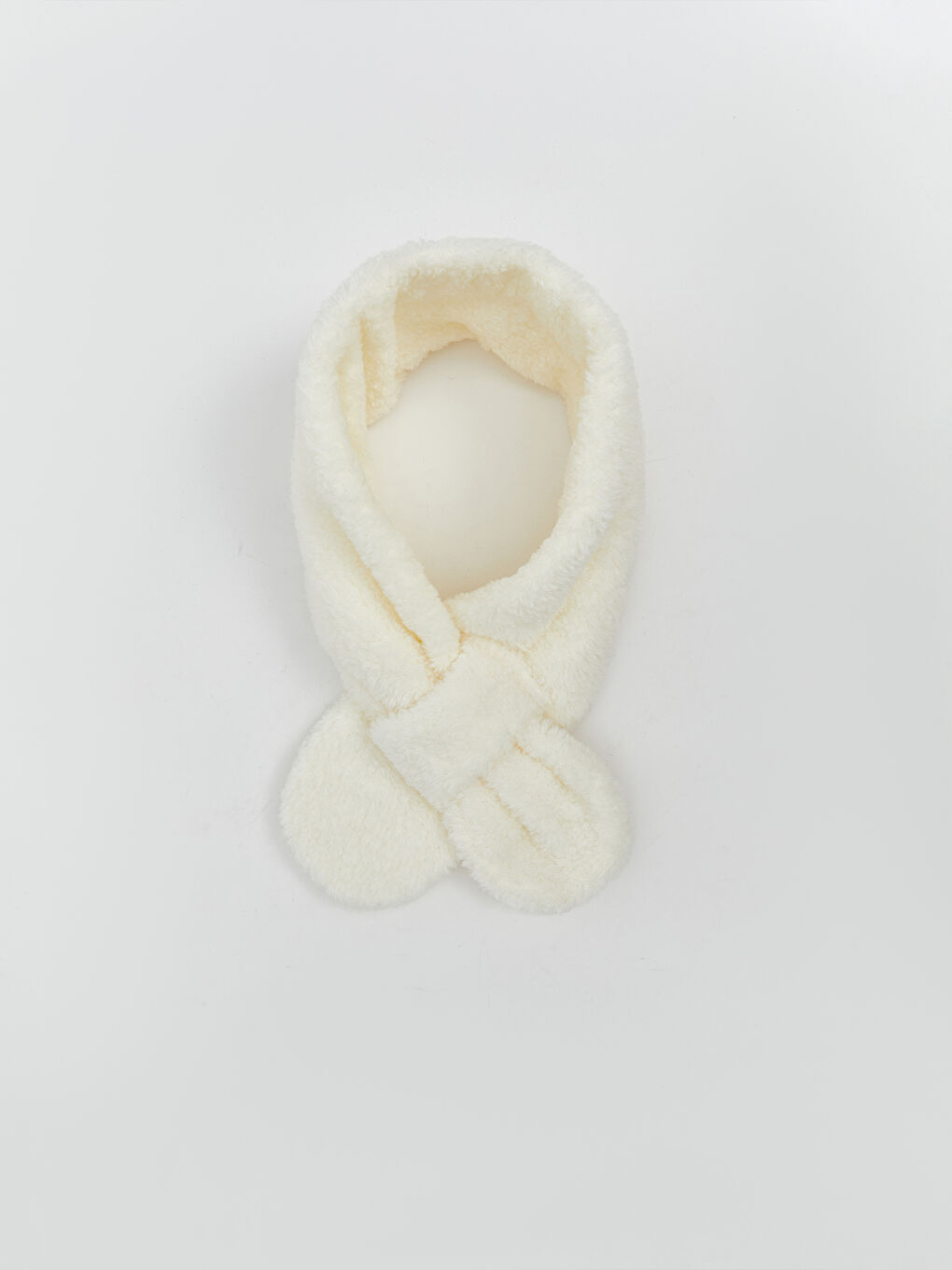 Ekru Fiyonk Figürlü Kız Çocuk Pelüş Boyunluk