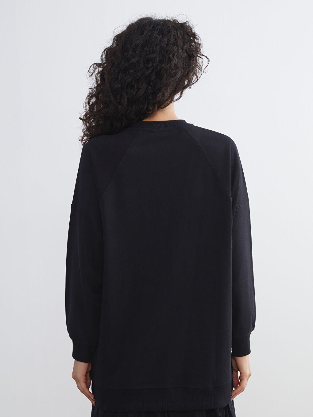 Siyah İstanbul Baskılı Oversize Kadın Sweatshirt Tunik-3