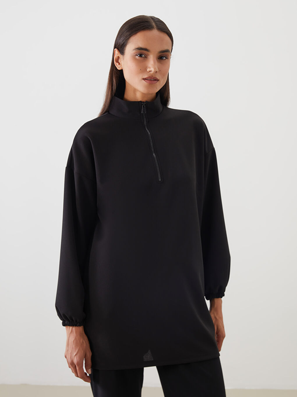 LCW Modest Funnel Neck Oversize Women's Sweatshirt Tunic -W5DH87Z8-CVL