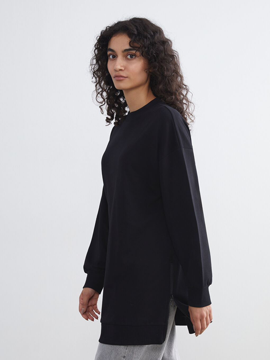 LCW Modest Crew Neck Women's Sweatshirt Tunic -W5DH90Z8-CVL