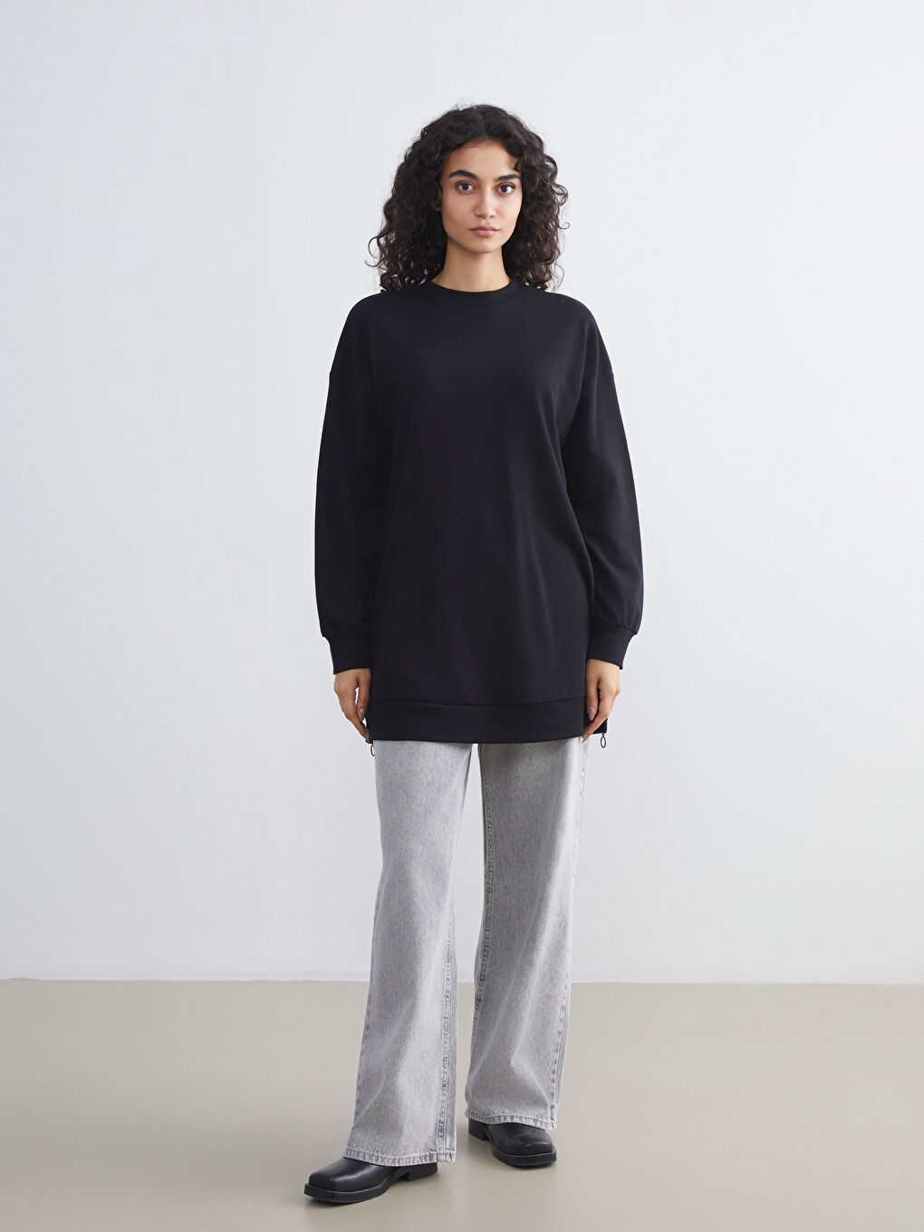 LCW Modest Crew Neck Women's Sweatshirt Tunic -W5DH90Z8-CVL