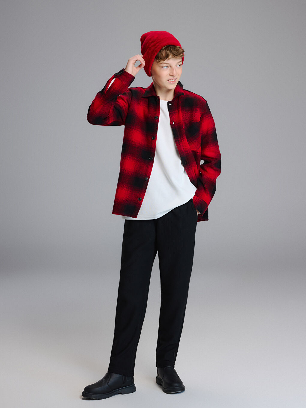 Ekru Bisiklet Yaka Erkek Çocuk Tişört-2