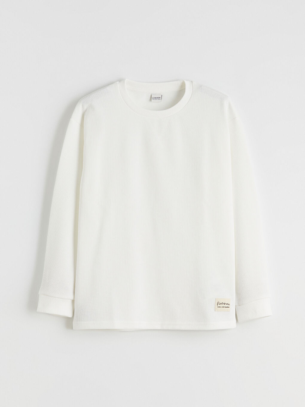 Ekru Bisiklet Yaka Erkek Çocuk Tişört-1