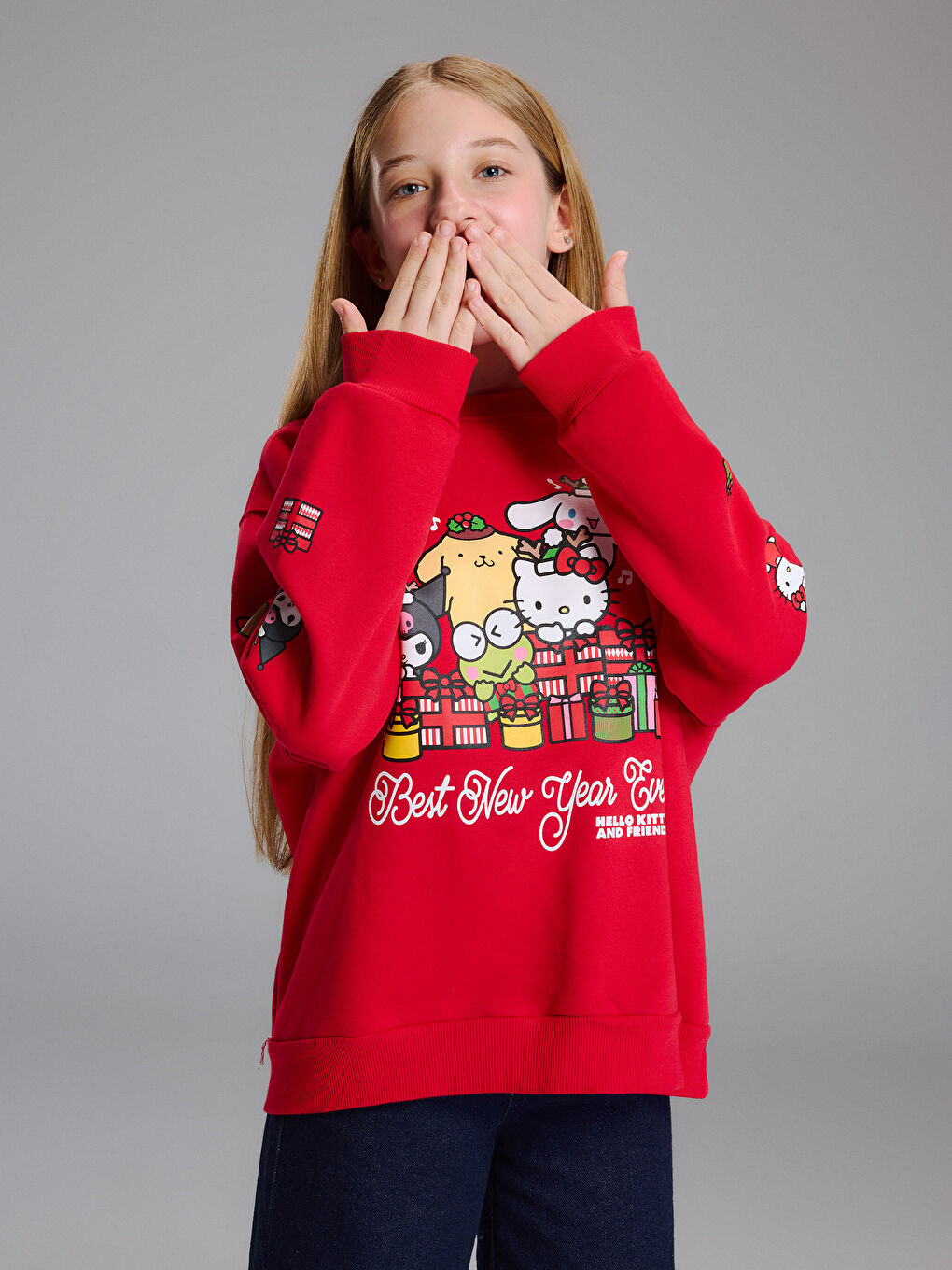 Hello Kitty Printed Girls' Thick Sweatshirt-1
