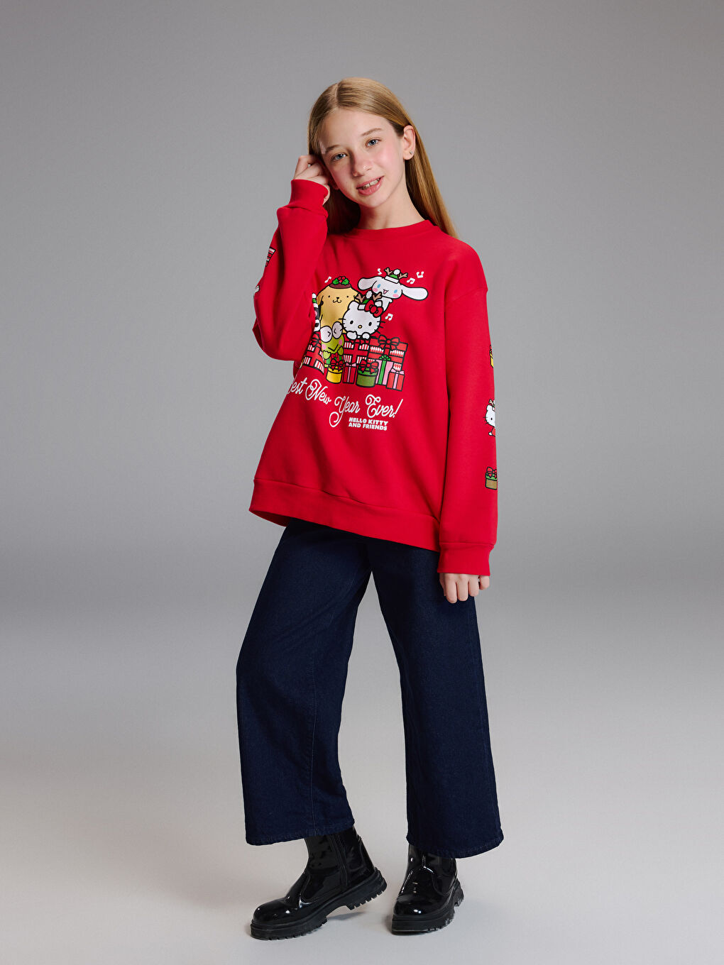 Hello Kitty Printed Girls' Thick Sweatshirt-2