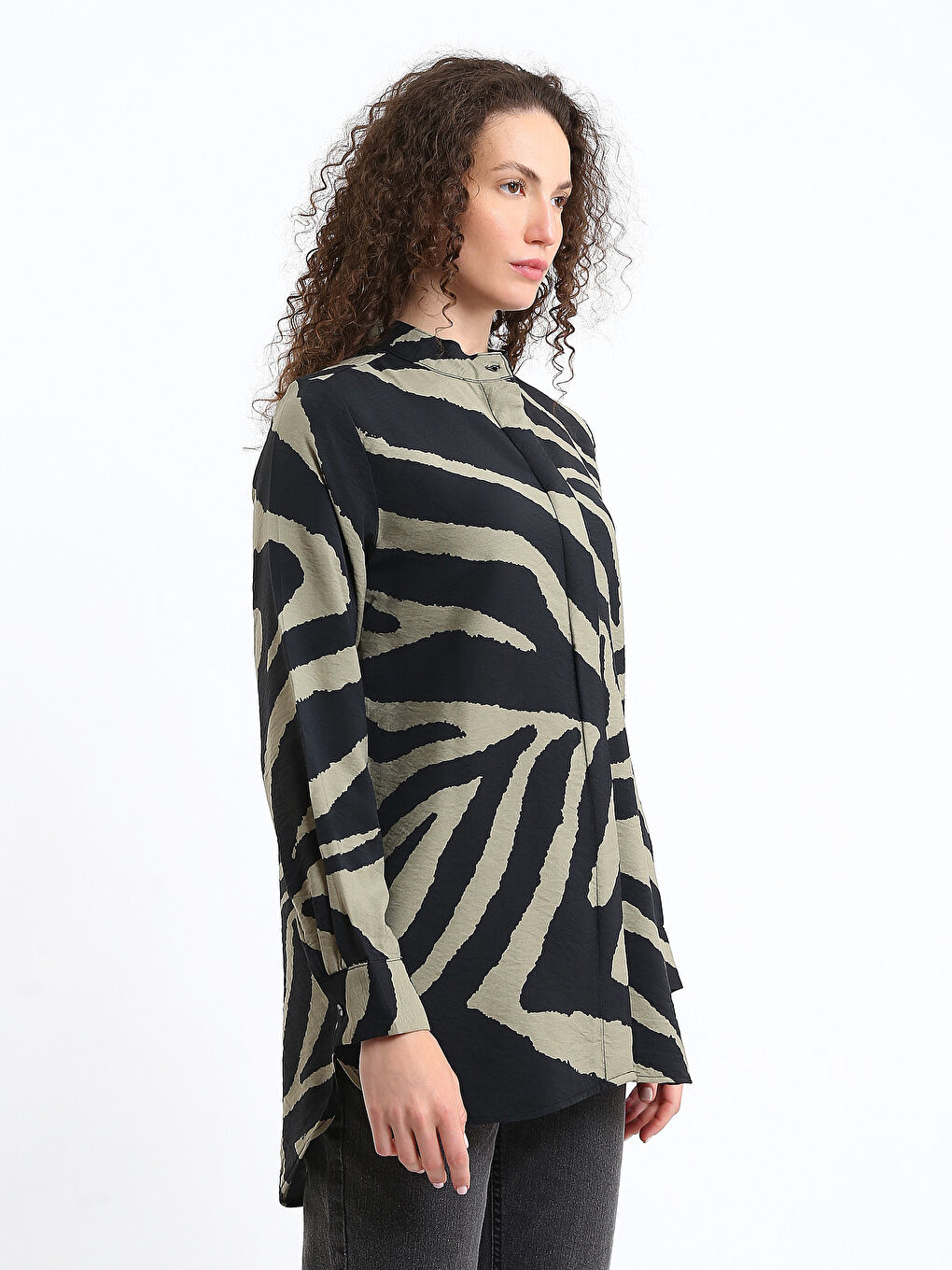 Patterned Women's Shirt Tunic-3