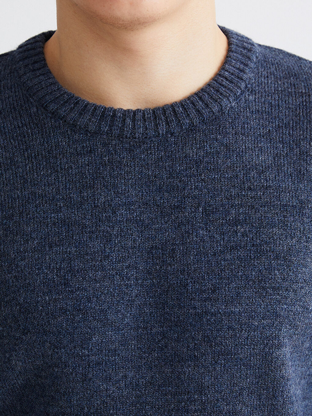 İndigo Bisiklet Yaka Erkek Triko Kazak-2