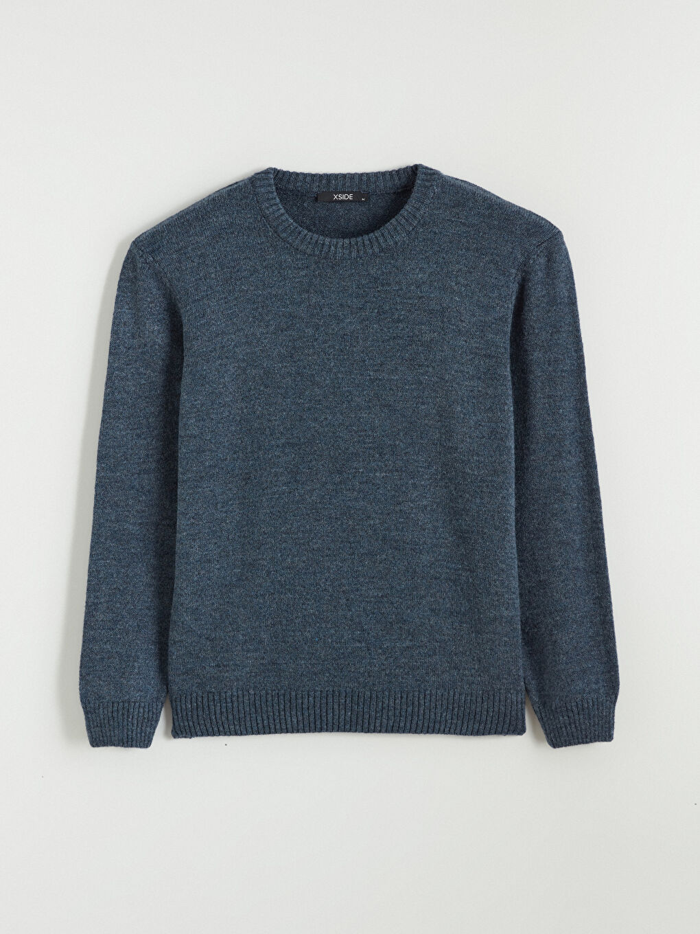 İndigo Bisiklet Yaka Erkek Triko Kazak-4