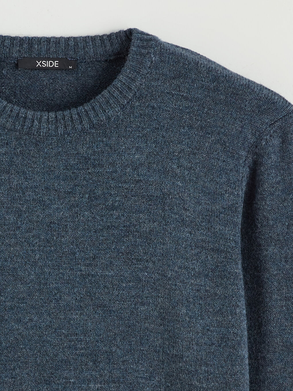 İndigo Bisiklet Yaka Erkek Triko Kazak-5