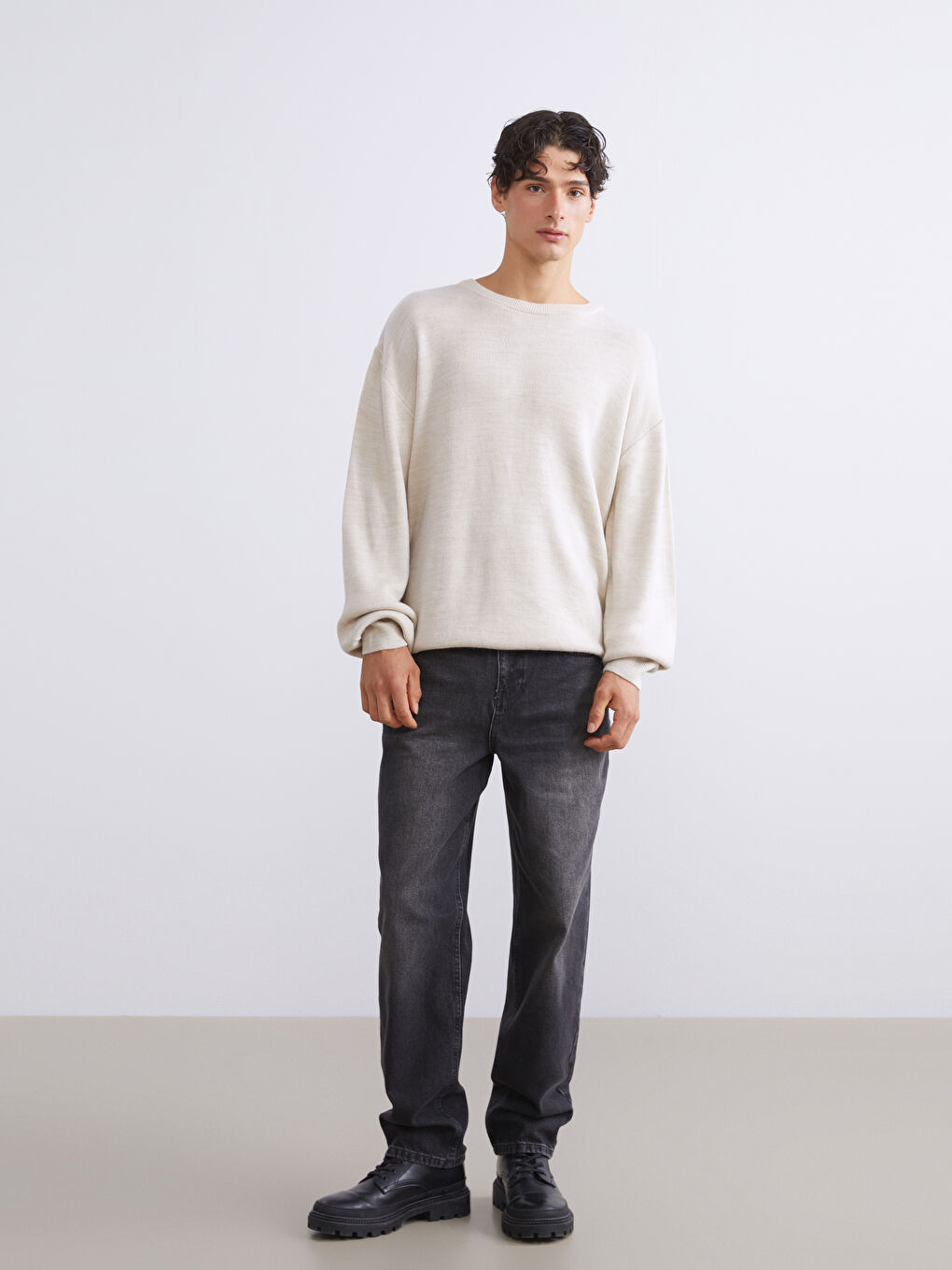 Antrasit Baggy Fit Erkek Jean Pantolon