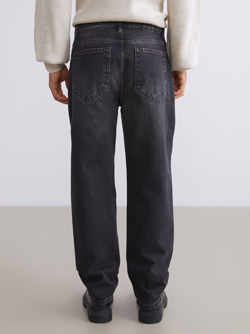 Antrasit Baggy Fit Erkek Jean Pantolon-3