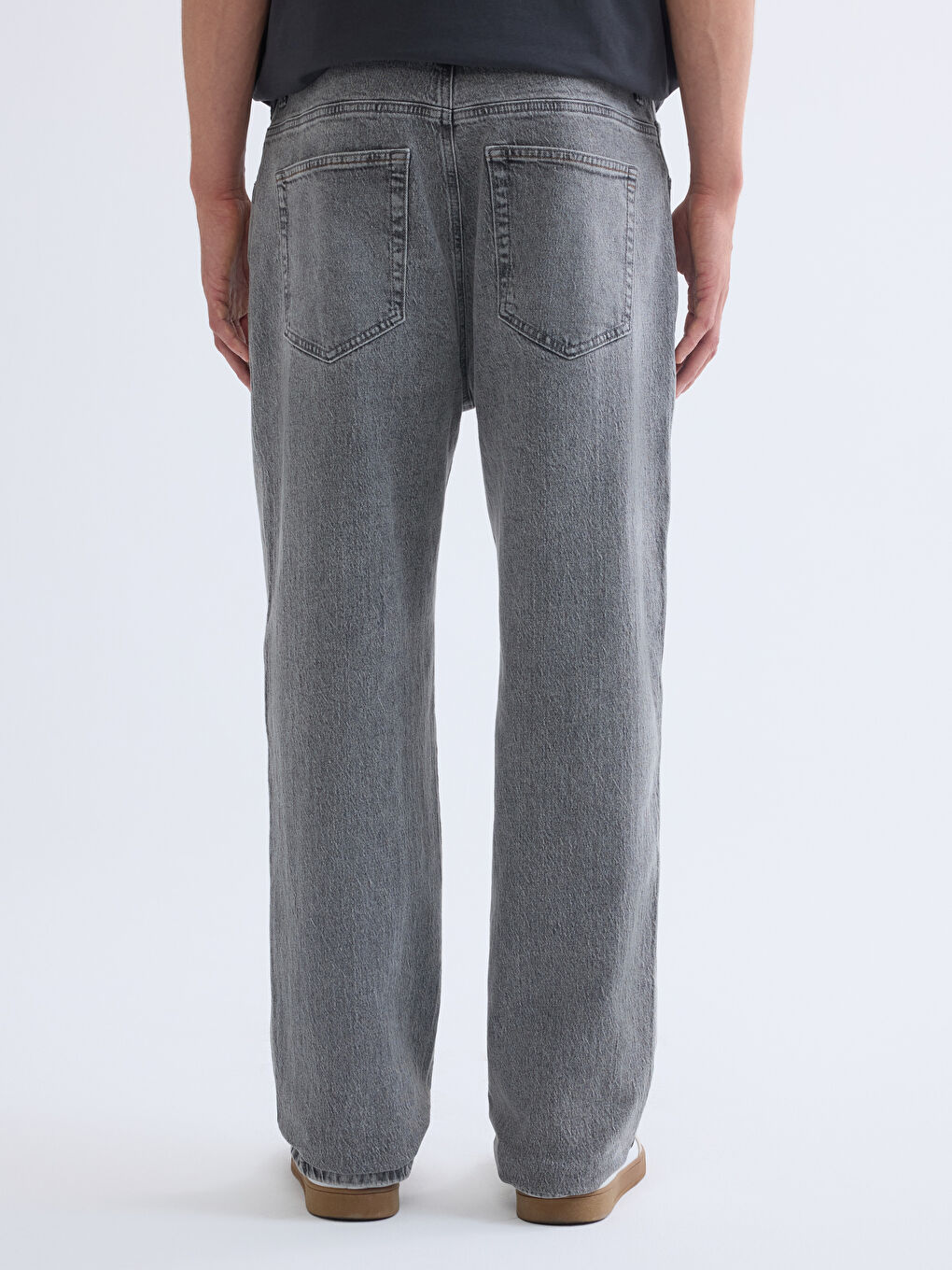 Antrasit Baggy Fit Erkek Jean Pantolon-3