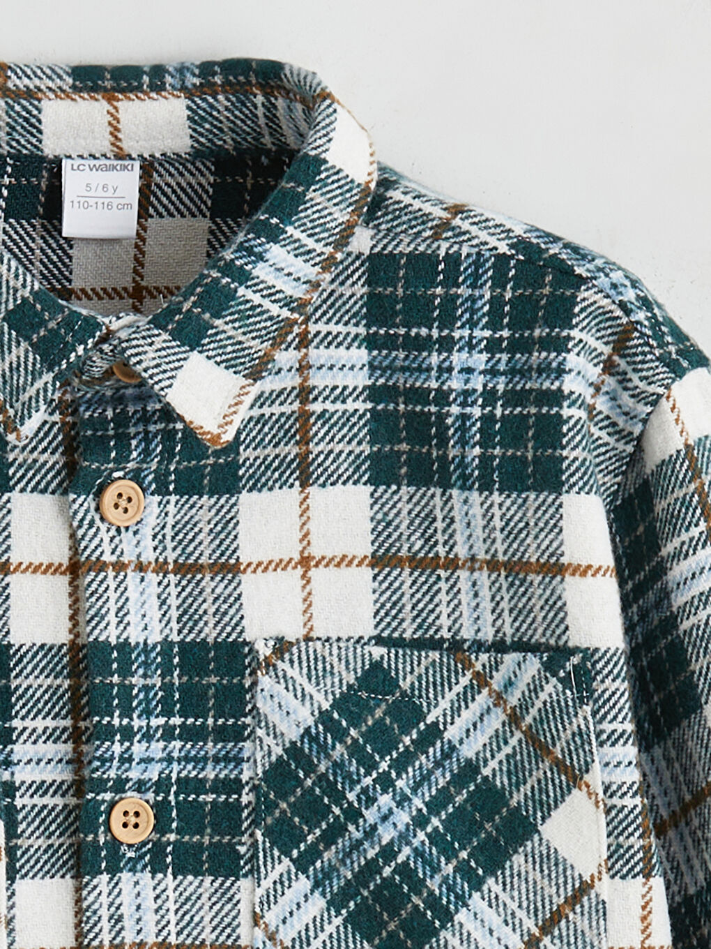 Yeşil Ekose Erkek Çocuk Oduncu Gömlek-3