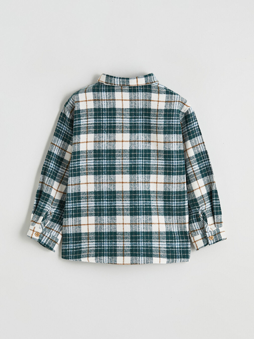 Yeşil Ekose Erkek Çocuk Oduncu Gömlek-4