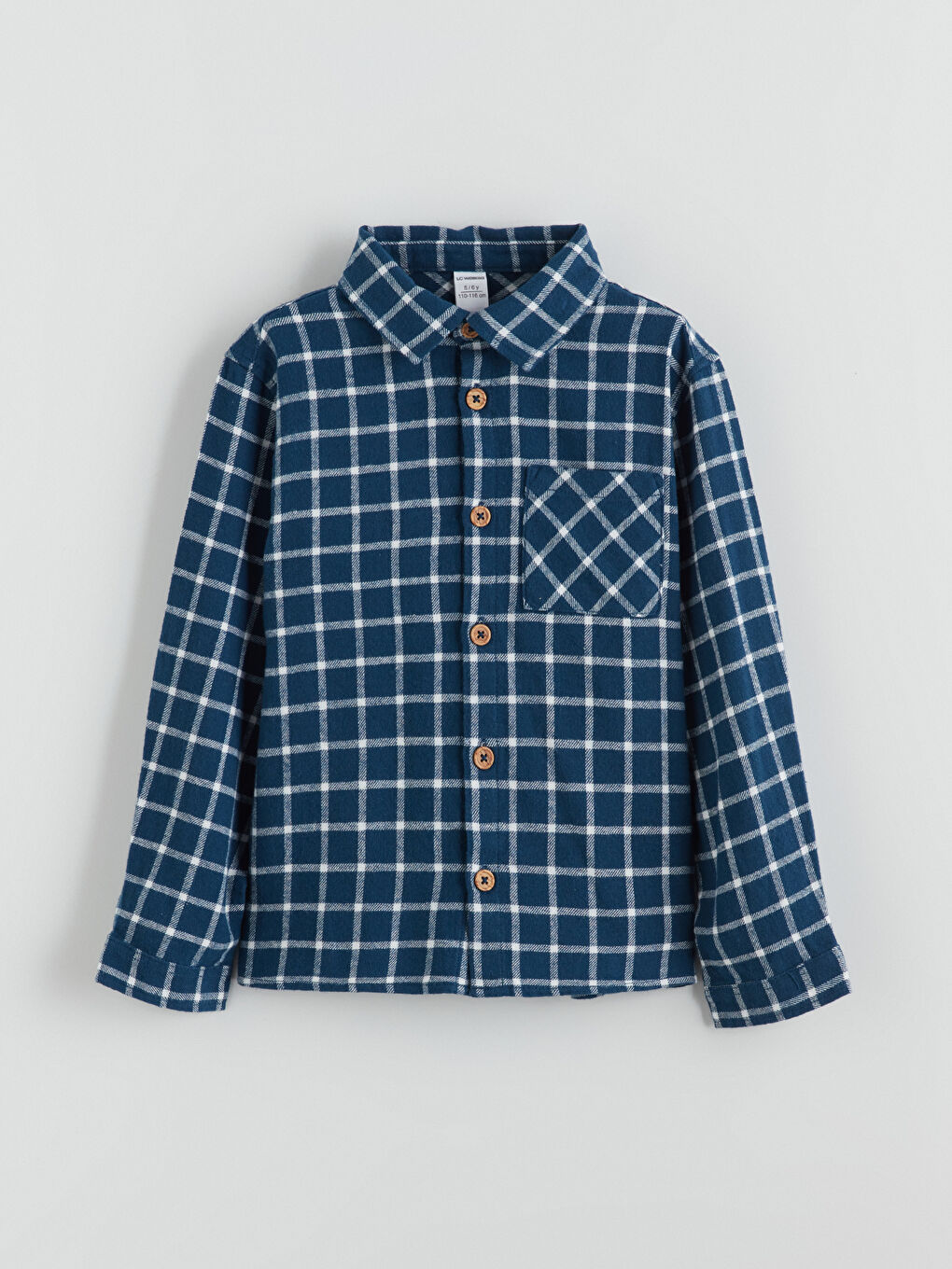 Plaid Long Sleeve Gabardine Boy Shirt