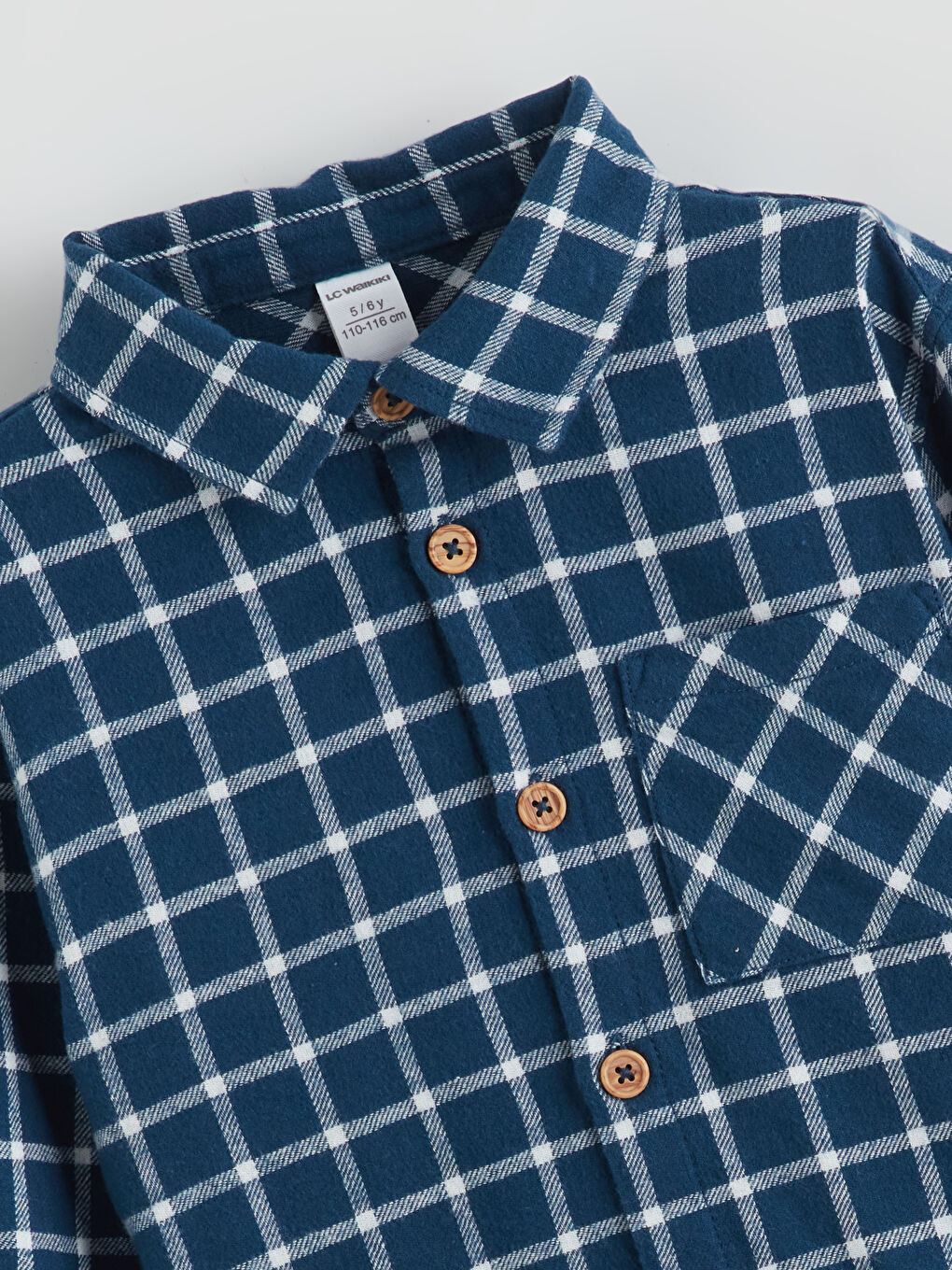 Plaid Long Sleeve Gabardine Boy Shirt-2