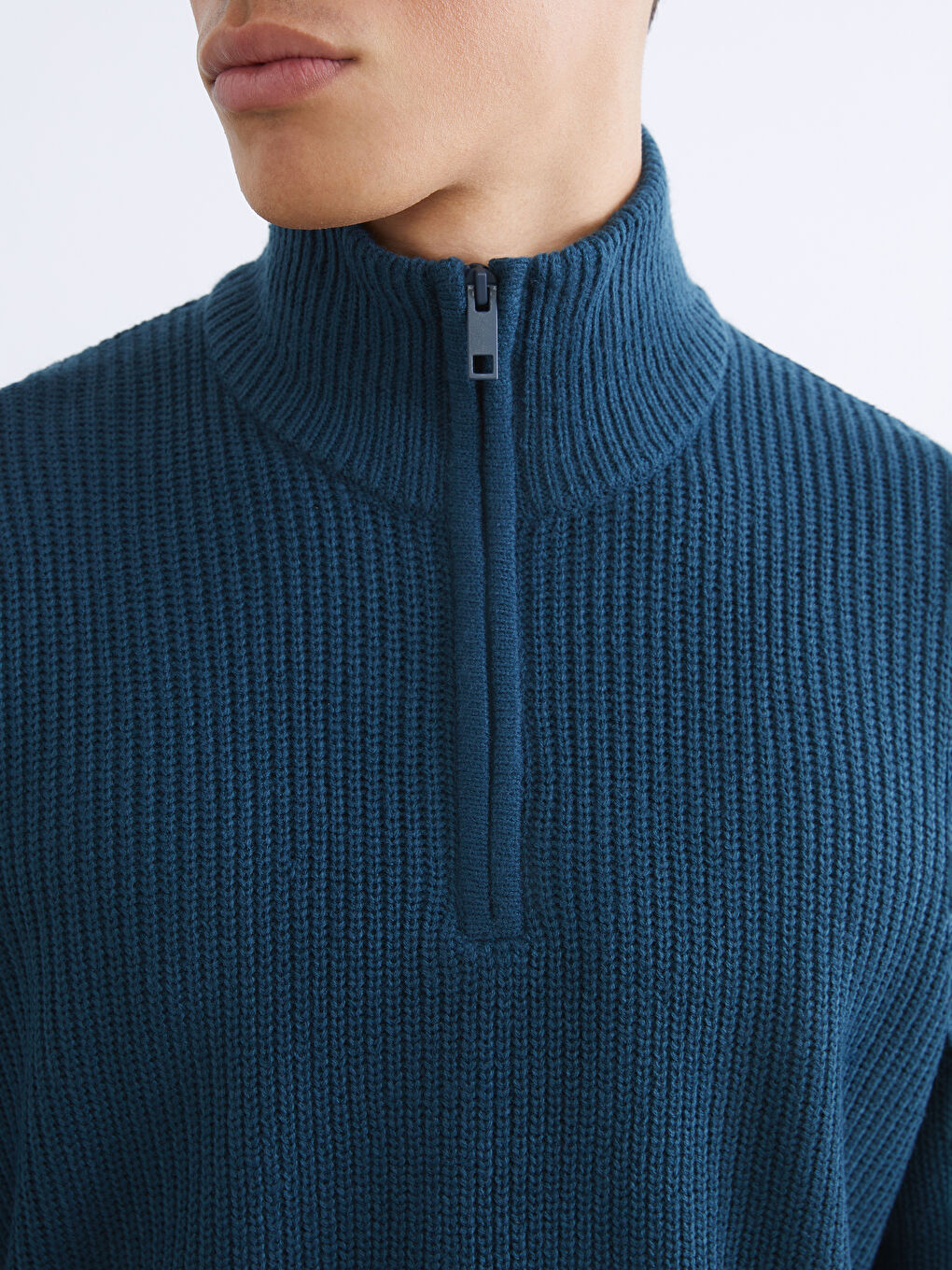 Standard Fit Stand Collar Men's Sweater-2