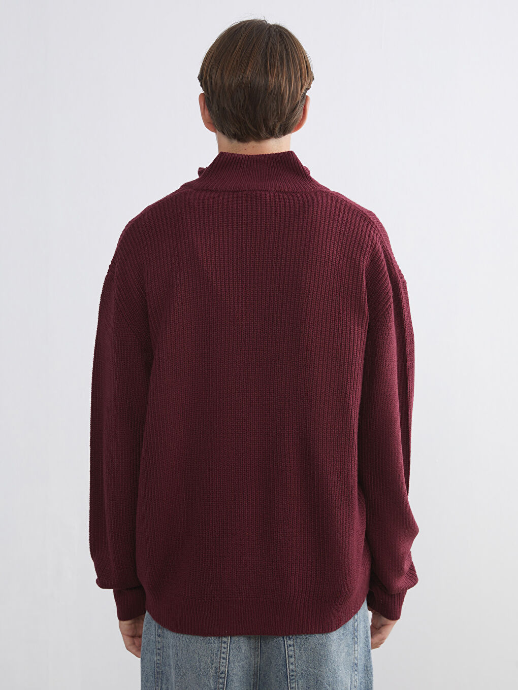 Standard Fit Stand Collar Men's Sweater-3