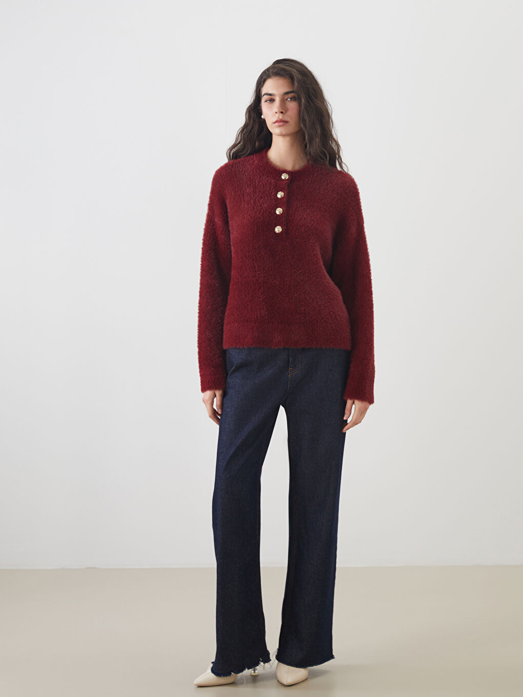 Crew Neck Women's Knitwear Sweater-1