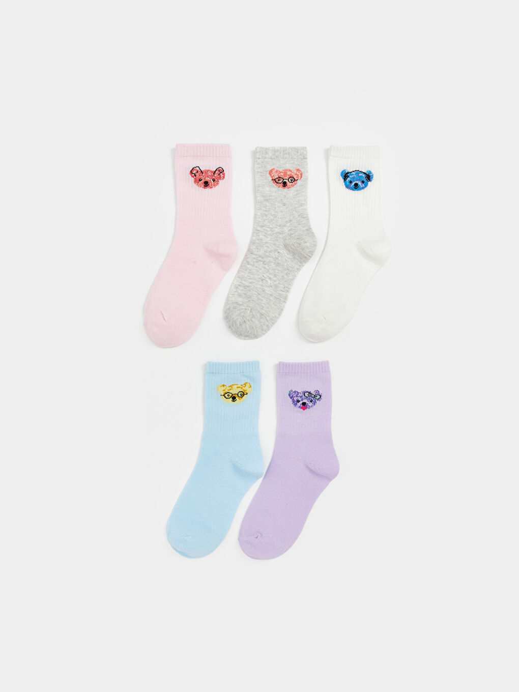Patterned Girls' Ankle Socks 5 Pack