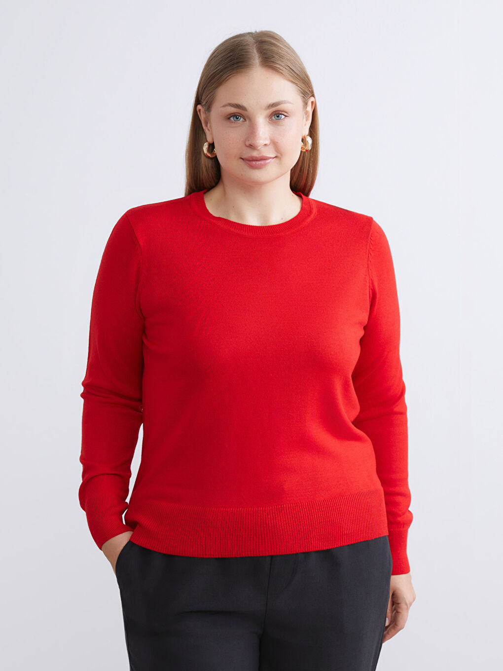Crew Neck Women's Knitwear Sweater-2