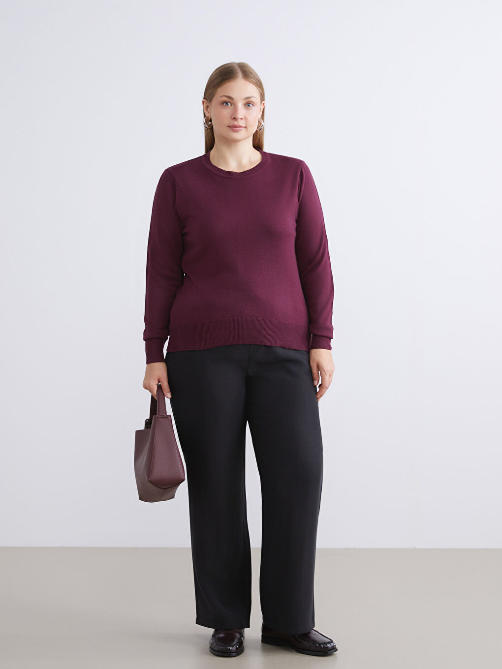 Crew Neck Women's Knitwear Sweater-7