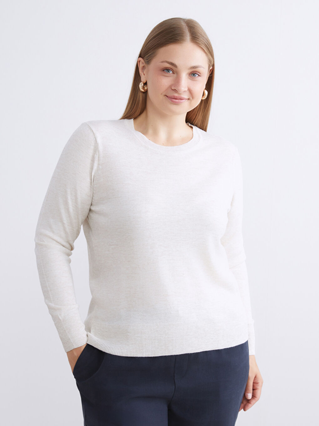 Crew Neck Women's Knitwear Sweater-2