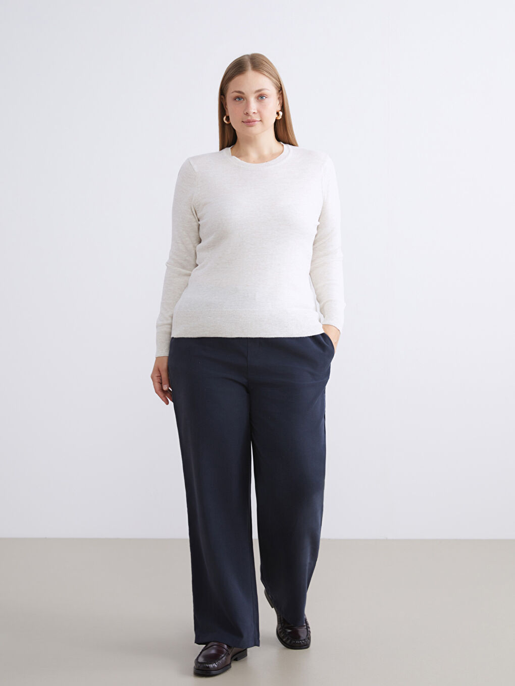 Crew Neck Women's Knitwear Sweater-7