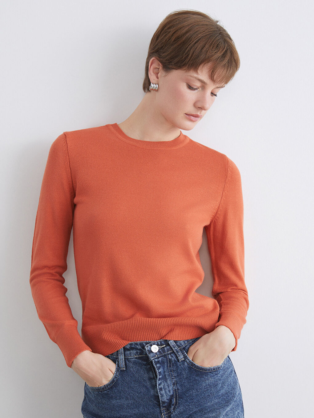 LCW Comfort Crew Neck Women's Knitwear Sweater -W5DJ07Z8-GCX