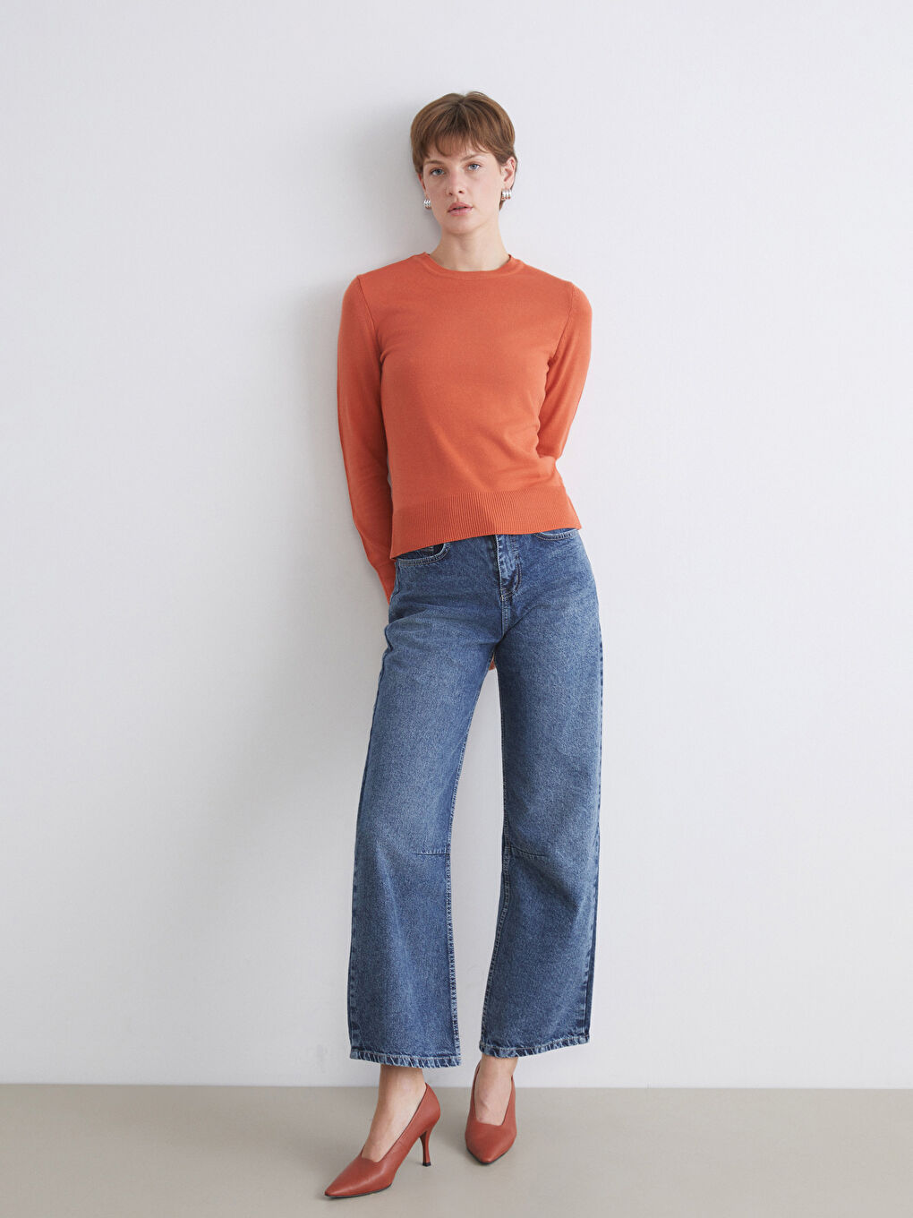 LCW Comfort Crew Neck Women's Knitwear Sweater -W5DJ07Z8-GCX