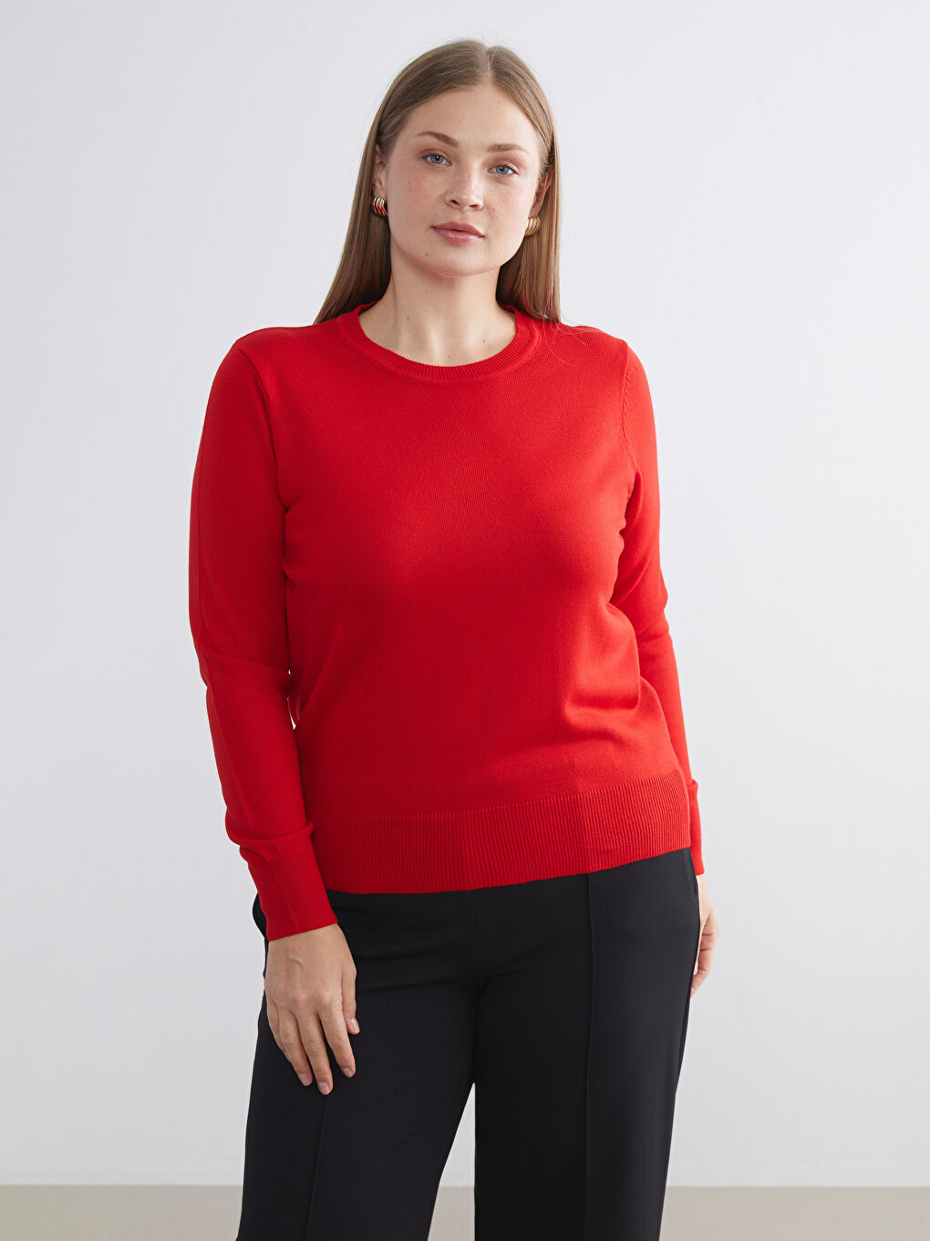 Crew Neck Women's Knitwear Sweater-1