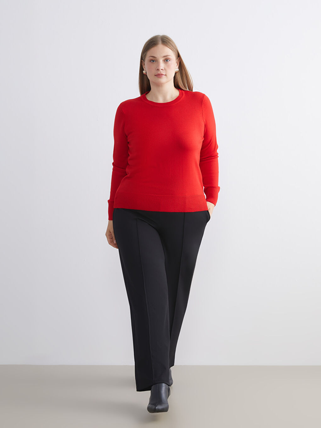 Crew Neck Women's Knitwear Sweater-3